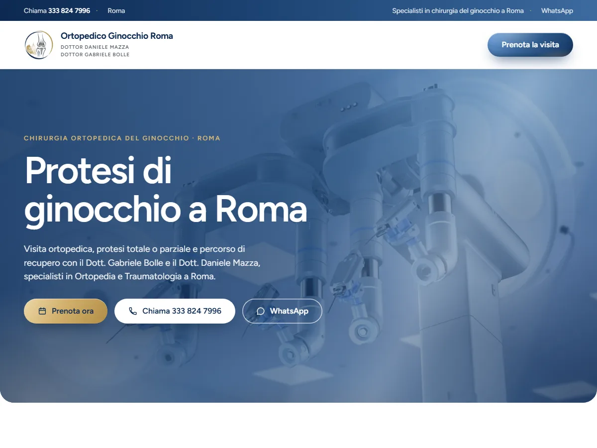 Ortopedico Ginocchio Roma, sito web dei chirurghi del ginocchio Gabriele Bolle e Daniele Mazza