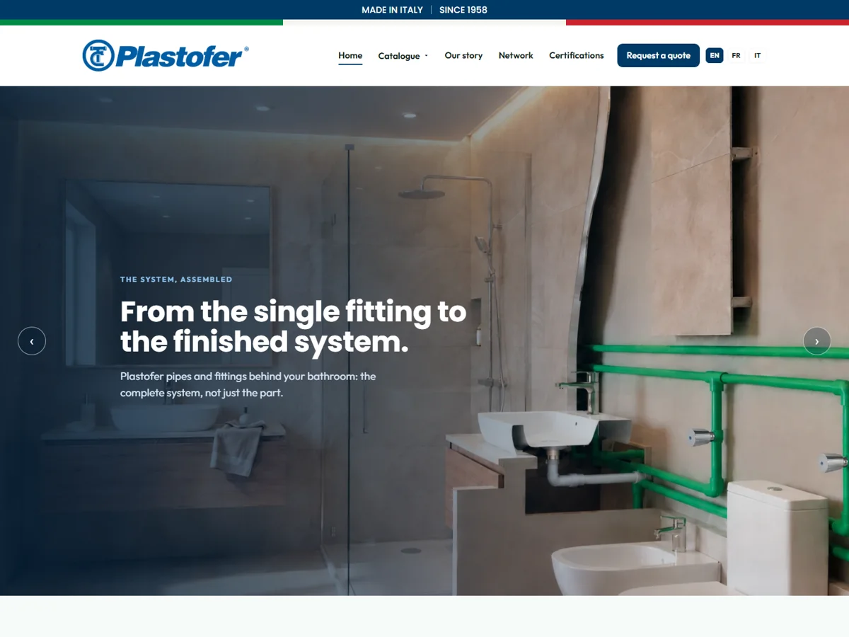 Il nuovo sito di Plastofer, tubi e raccordi in PP-R